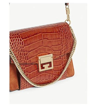 Shop Givenchy Gv3 Leather Shoulder Bag In Cognac