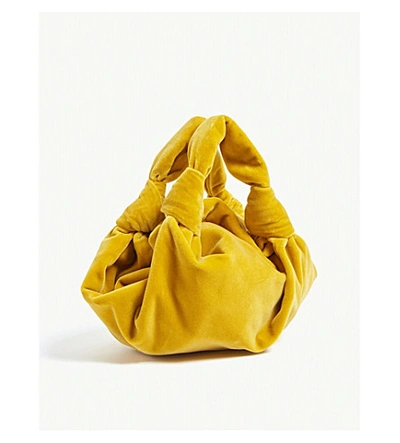Shop The Row Ascot Velvet Clutch In Mineral Yellow