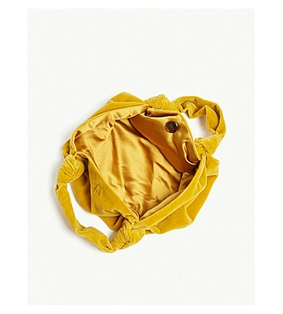 Shop The Row Ascot Velvet Clutch In Mineral Yellow