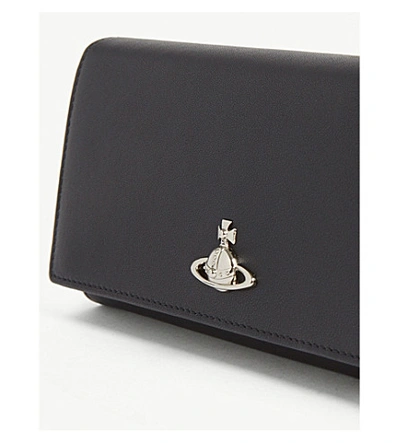 Shop Vivienne Westwood Logo-embellished Leather Wallet In Black