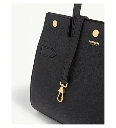 Shop Burberry Leather Tote Bag In Black