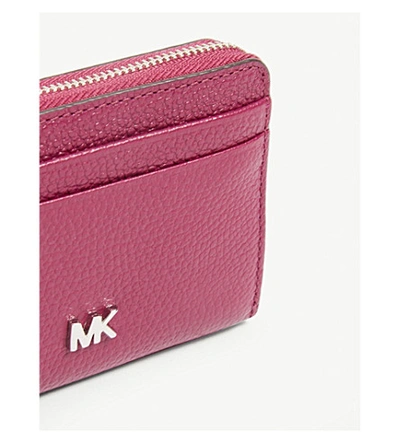 Shop Michael Michael Kors Mercer Leather Wallet In Garnet