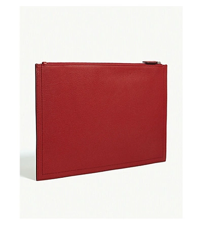 Shop Givenchy Antigona Leather Pouch In Vermillon Red