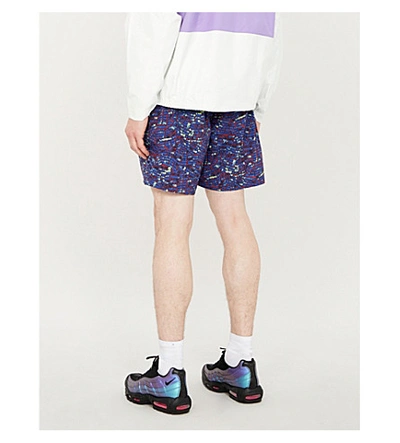 Shop Nike Acg Patterned Shell Shorts In Indigo Storm