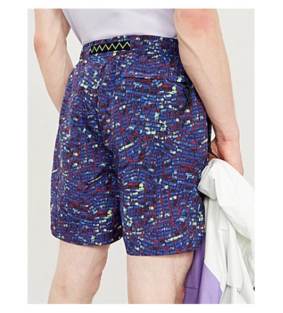 Shop Nike Acg Patterned Shell Shorts In Indigo Storm