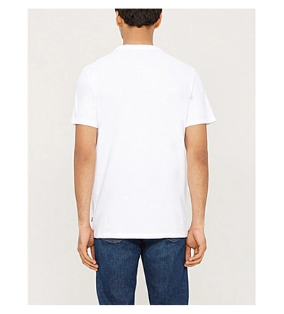 Shop Levi's Logo-print Cotton-jersey T-shirt In Boxtab Ssnl White