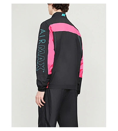 Shop Nike X Atmos Shell Jacket In Black/hyper Pink