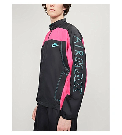 Shop Nike X Atmos Shell Jacket In Black/hyper Pink