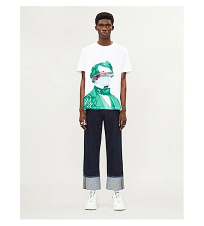 Shop Valentino X Undercover Graphic-print Cotton-jersey T-shirt In White