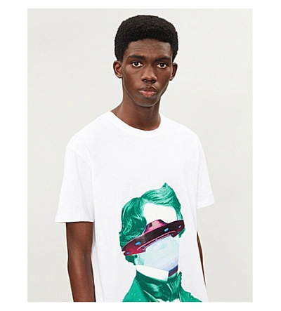 Shop Valentino X Undercover Graphic-print Cotton-jersey T-shirt In White