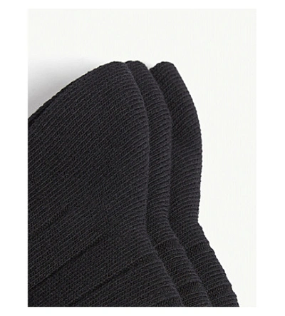 Shop Polo Ralph Lauren Mens Black Three Pack Socks