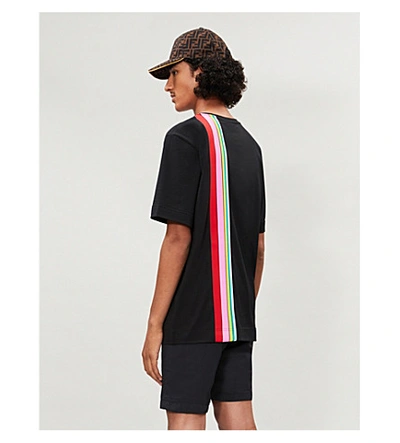 Shop Fendi Roma Amore Graphic-print Cotton-jersey T-shirt In Black Multi