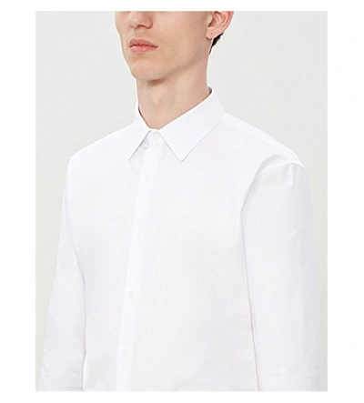 Shop Sandro Oxford Regular-fit Cotton-twill Shirt In White