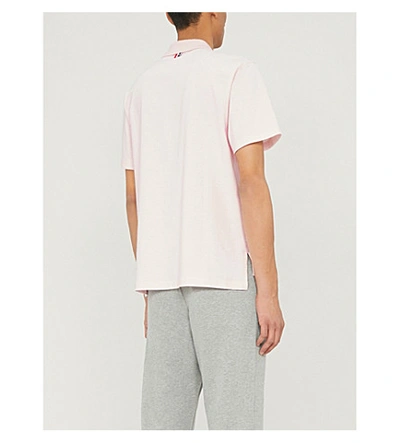 Shop Thom Browne Oversized Cotton-jersey Polo Shirt In Lt Pink