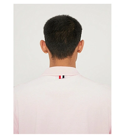 Shop Thom Browne Oversized Cotton-jersey Polo Shirt In Lt Pink