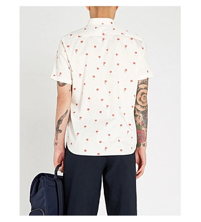 Shop Ted Baker Toadtwo Palm-trees Print Cotton Shirt In Lt-pink
