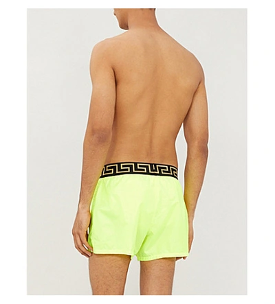 Shop Versace Iconic Swim Shorts In Flouro Yellow