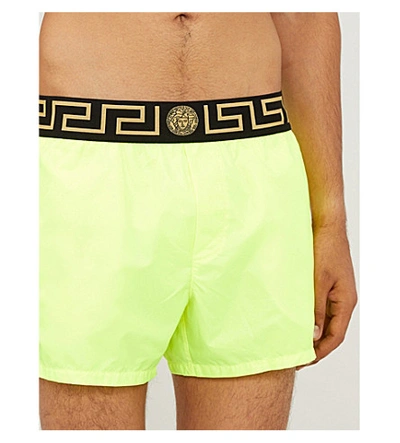 Shop Versace Iconic Swim Shorts In Flouro Yellow