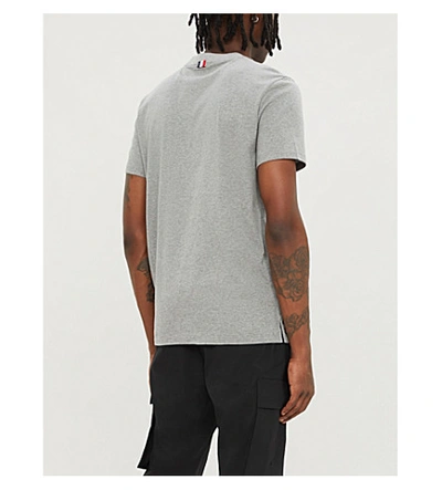 Shop Moncler Patch-pocket Cotton-jersey T-shirt In Grey
