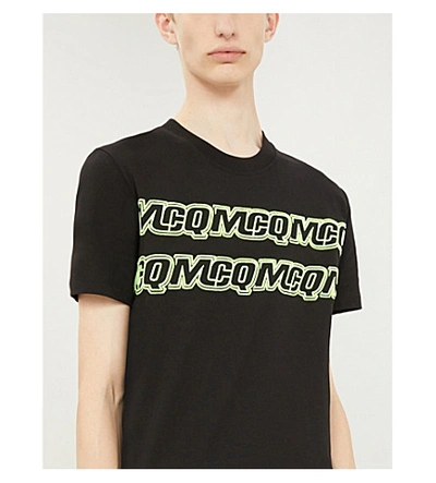 Shop Mcq By Alexander Mcqueen Graphic-print Cotton-jersey T-shirt In 1000 - Darkest Black