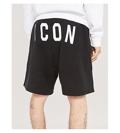 Shop Dsquared2 Icon Logo-print Cotton-jersey Shorts In Black