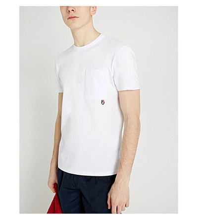 Shop Moncler Patch-pocket Cotton-jersey T-shirt In White
