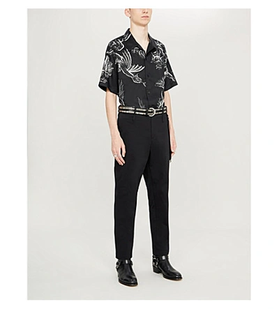 Shop Givenchy Icarus Hawaiian Regular-fit Cotton Shirt In Black