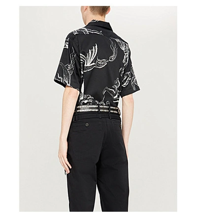 Shop Givenchy Icarus Hawaiian Regular-fit Cotton Shirt In Black