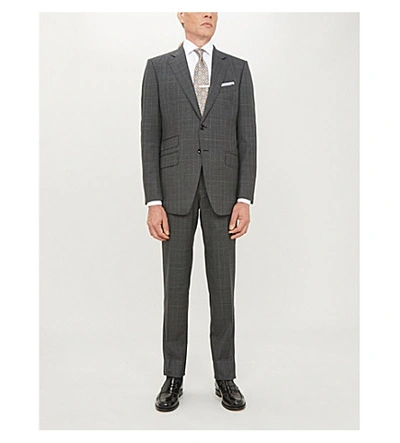 Shop Tom Ford O'connor-fit Checked Wool Suit In Grey