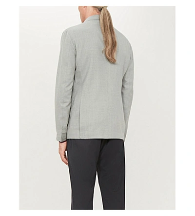 Shop Eleventy Regular-fit Double-breasted Wool Blazer In Grigio Chiaro Melange