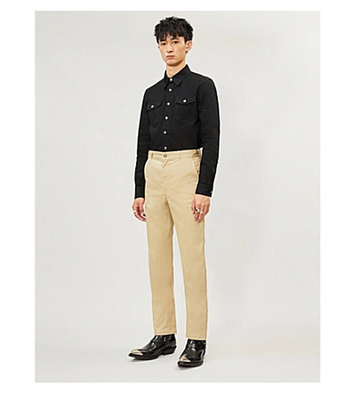 Shop Givenchy Slim-fit Cotton-twill Trousers In Beige