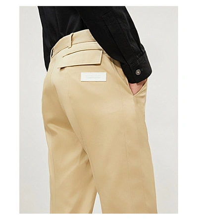 Shop Givenchy Slim-fit Cotton-twill Trousers In Beige