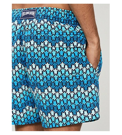 Shop Vilebrequin Moorea Herringbone Turtles Swim Shorts In Navy