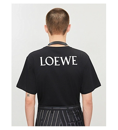 Shop Loewe Graphic-print Cotton-jersey T-shirt In Black