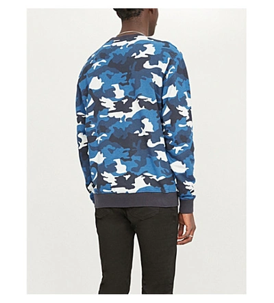 Shop The Kooples Camouflage-print Stretch-cotton Sweatshirt In Blux2