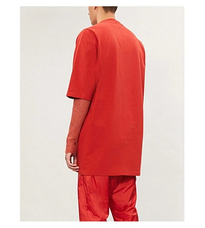 Shop Rick Owens Larry Relaxed-fit Oversized Cotton-jersey T-shirt In Red