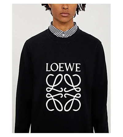 Shop Loewe Anagram Logo Cotton-jersey Sweatshirt In Black