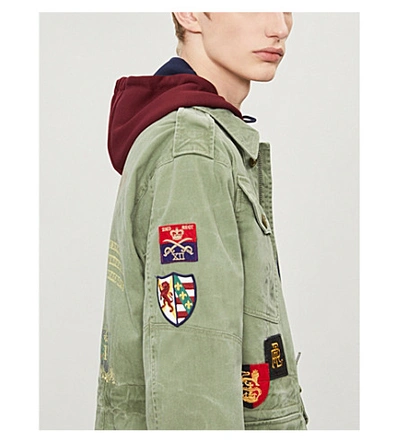 Polo Ralph Lauren Patchwork Cotton Military Jacket In Army Olive | ModeSens
