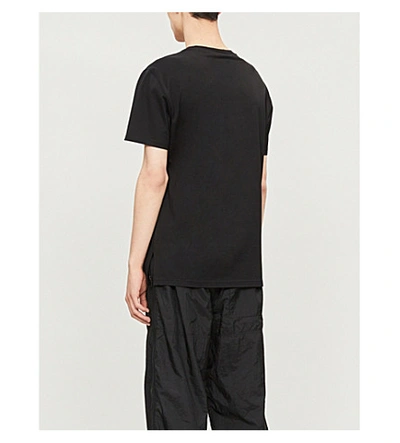 Shop Givenchy Atelier-patch Cotton-jersey T-shirt In Black