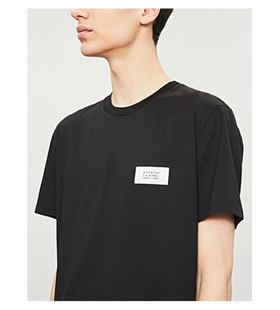 Shop Givenchy Atelier-patch Cotton-jersey T-shirt In Black