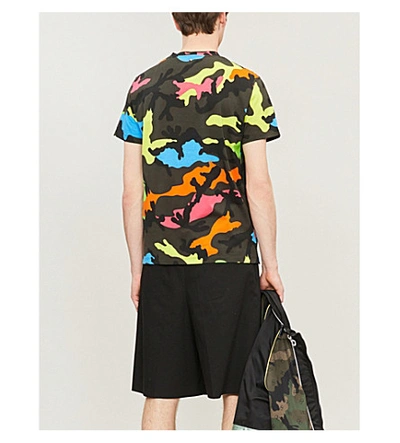 Shop Valentino Camouflage-print Cotton-jersey T-shirt In Camo Multi