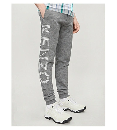 Shop Kenzo Logo-detail Cotton Jogging Bottoms In Anthracite