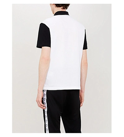 Shop Versace Monochrome Cotton-piqué Polo Shirt In Nero
