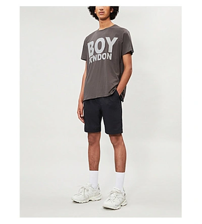 Shop Boy London Reflective Logo-print Cotton-jersey T-shirt In Dark Grey