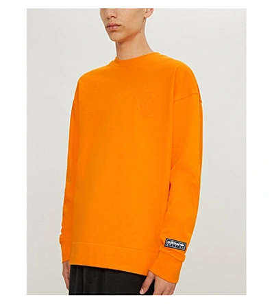 Adidas Originals Sunnyhurst Embroidered-logo Cotton-jersey Sweatshirt In  Bright Orange | ModeSens