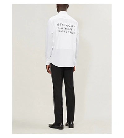 Shop Givenchy Logo-print Regular-fit Cotton Shirt In White