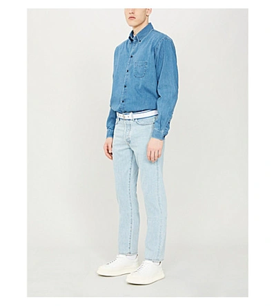 Acne Seiji Relaxed-fit Washed Denim Shirt ModeSens