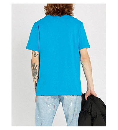 Shop Moschino Logo-print Cotton-jersey T-shirt In Blue