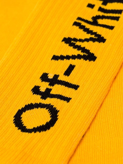 Shop Off-white Arrow Logo Socks In Yellow