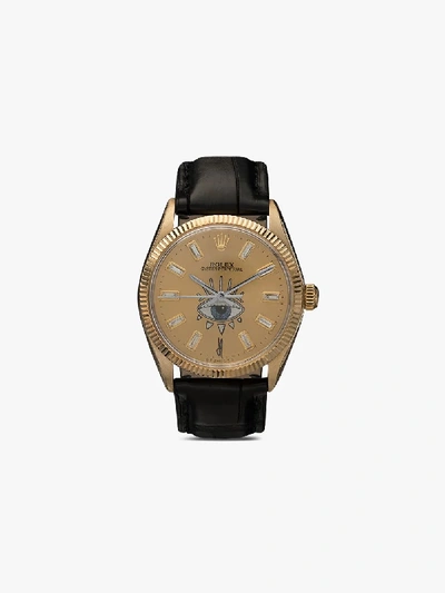 Shop Jacquie Aiche Reworked Vintage Rolex Oyster Perpetual Watch In Gold